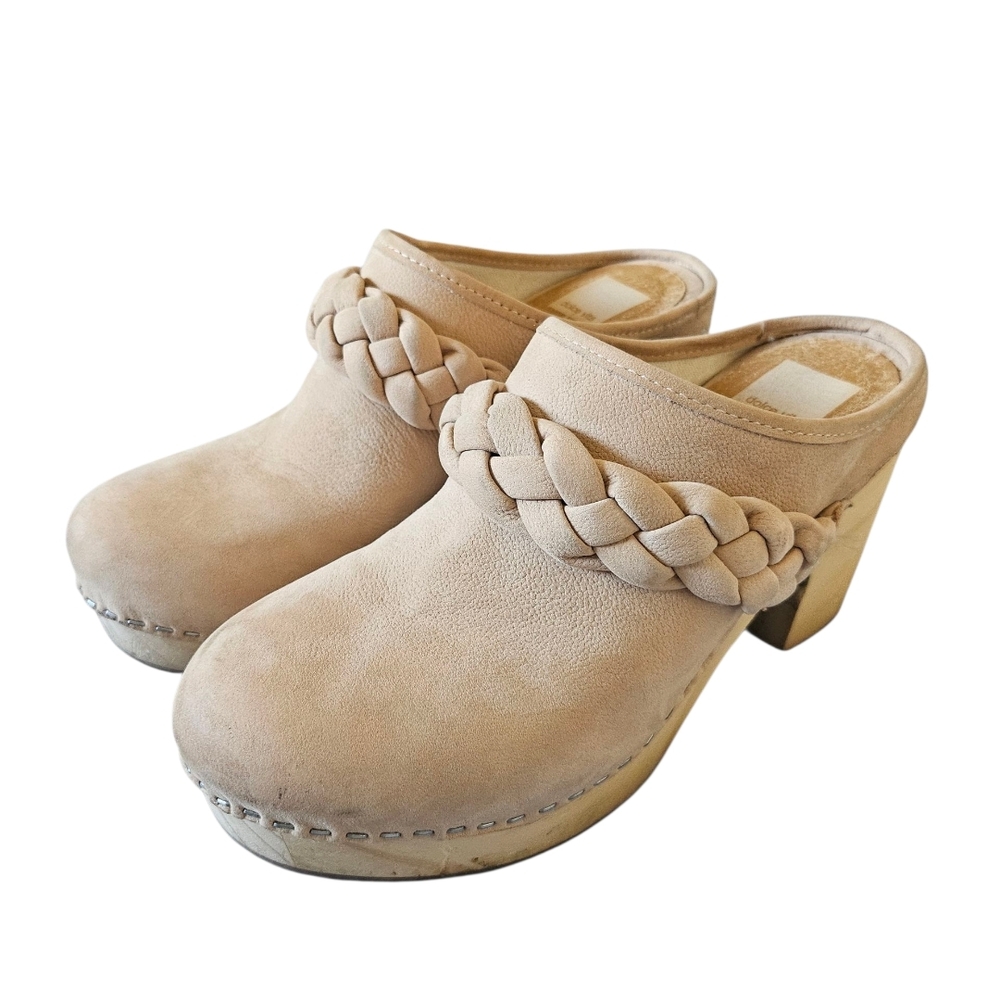 Dolce Vita Hila Braided Open Back Mule Clog Heel, Light Tan, Size 9.5